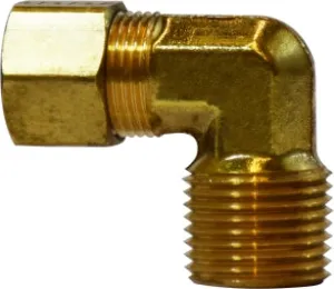 5/16" OD x 1/2" Brass Compression Male Elbow qt